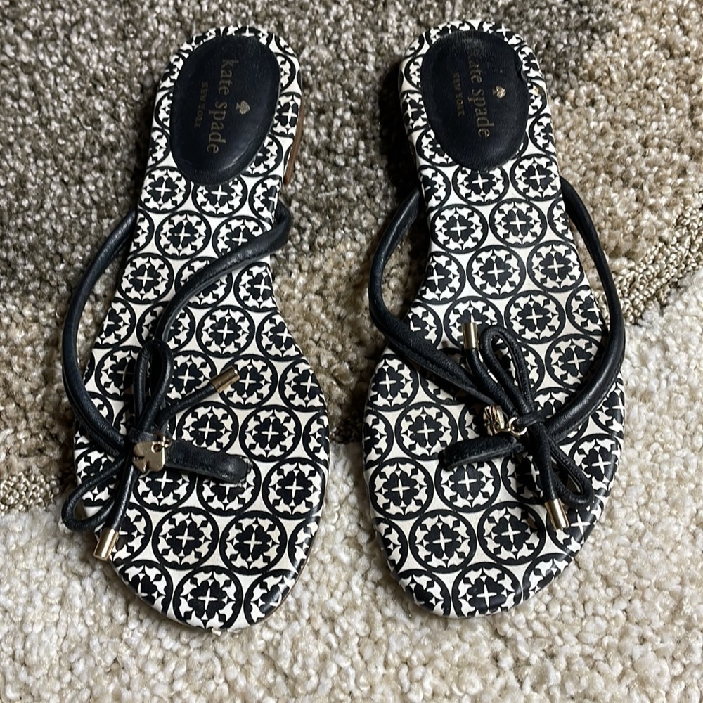 Kate spade mistic bow flat thong sandal, black